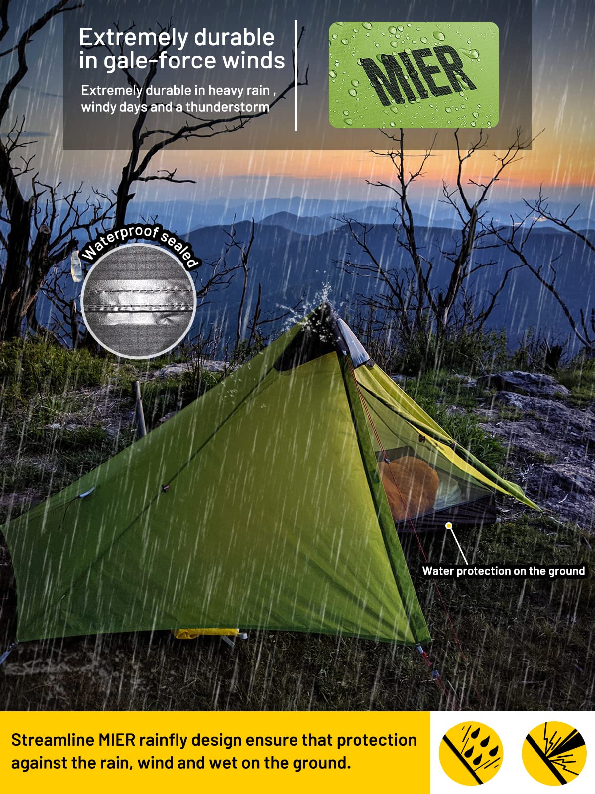 MIER Waterproof Camping Tent Tarp Footprint Tent Accessories